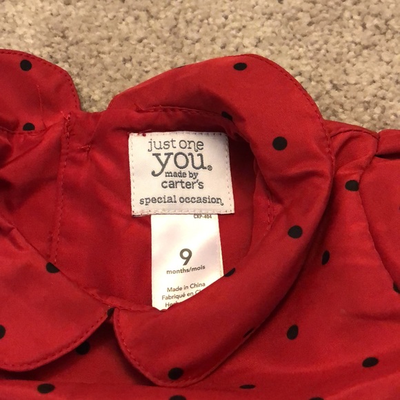 Red and black polka dot dress with tulle Sz 9mos - Picture 5 of 5